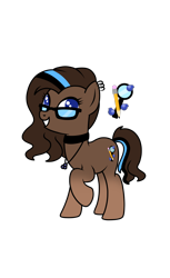 Size: 1024x1676 | Tagged: safe, artist:kb-gamerartist, imported from derpibooru, oc, oc only, oc:blueberry oatmeal, earth pony, pony, choker, ear piercing, earring, female, glasses, grin, jewelry, mare, markings, multicolored hair, necklace, piercing, raised hoof, simple background, smiling, solo, transparent background