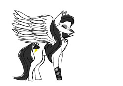 Size: 1000x700 | Tagged: safe, artist:darestorm, imported from derpibooru, oc, oc only, pegasus, pony, eyes closed, pegasus oc, simple background, solo, white background, wings