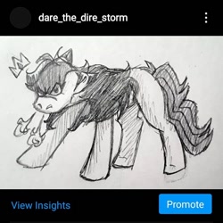 Size: 720x720 | Tagged: safe, artist:darestorm, imported from derpibooru, oc, oc only, earth pony, pony, angry, crown, earth pony oc, female, jewelry, mare, regalia, solo, traditional art