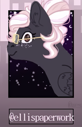 Size: 497x766 | Tagged: safe, alternate version, artist:darestorm, imported from derpibooru, oc, oc only, pegasus, pony, bust, freckles, glasses, pegasus oc, solo, stars, wings