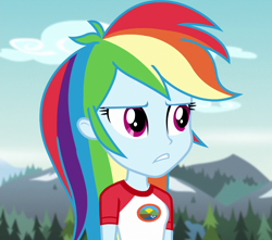 Size: 1224x1080 | Tagged: safe, imported from derpibooru, screencap, rainbow dash, equestria girls, legend of everfree, camp everfree outfits, cropped, cute, dashabetes, not impressed, solo