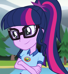 Size: 997x1080 | Tagged: safe, imported from derpibooru, screencap, sci-twi, twilight sparkle, equestria girls, legend of everfree, camp everfree outfits, cropped, cute, solo, twiabetes