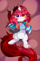 Size: 3160x4861 | Tagged: safe, artist:2pandita, imported from derpibooru, oc, oc only, oc:yuko chan, pony, unicorn, alternate hairstyle, blushing, clothes, female, heterochromia, mare, socks, solo