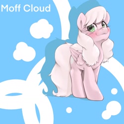 Size: 1536x1536 | Tagged: safe, artist:kurogewapony, imported from derpibooru, oc, oc only, oc:moff cloud, pegasus, pony, blushing, female, looking at you, mare, smiling, solo