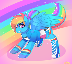 Size: 1458x1290 | Tagged: safe, artist:aaa-its-spook, imported from derpibooru, rainbow dash, pegasus, pony, backwards cutie mark, clothes, equestria girls outfit, female, mare, solo