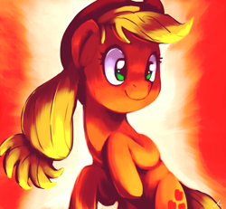 Size: 1512x1400 | Tagged: safe, artist:docwario, imported from derpibooru, applejack, earth pony, pony, applejack's hat, cowboy hat, female, hat, jacktober, mare, smiling, solo