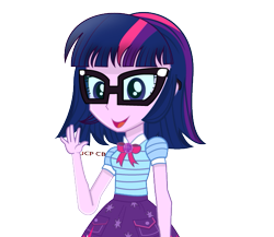 Size: 605x526 | Tagged: safe, artist:jcpreactyt, imported from derpibooru, sci-twi, twilight sparkle, equestria girls, equestria girls series, clothes, glasses, hair, short hair, simple background, skirt, solo, transparent background