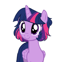 Size: 2000x2000 | Tagged: safe, artist:scarletskitty12, imported from derpibooru, twilight sparkle, alicorn, pony, alternate hairstyle, cute, short mane, simple background, solo, transparent background, twiabetes, twilight sparkle (alicorn)