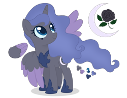 Size: 3400x2620 | Tagged: safe, artist:magicuniclaws, imported from derpibooru, oc, oc only, alicorn, pony, female, magical lesbian spawn, mare, offspring, parent:inky rose, parent:nightmare moon, simple background, solo, transparent background