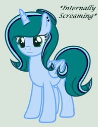 Size: 1316x1700 | Tagged: safe, artist:lominicinfinity, imported from derpibooru, oc, oc only, oc:infinity mi rosalinda, alicorn, pony, female, internal screaming, mare, simple background, solo, vector