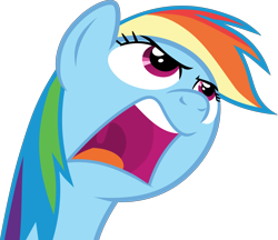 Size: 7539x6502 | Tagged: safe, artist:frownfactory, imported from derpibooru, rainbow dash, pegasus, pony, buckball season, aaaaaaaaaa, female, mare, open mouth, simple background, solo, transparent background, vector, yelling