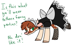 Size: 1951x1240 | Tagged: safe, artist:0xyr0, imported from derpibooru, arizona cow, cow, them's fightin' herds, accent, arizona (tfh), arizona is not amused, arizonadorable, clothes, cloven hooves, collar, community related, cute, dress, embarrassed, female, fishnets, maid, no pupils, simple background, solo, transparent background, unamused, y'all