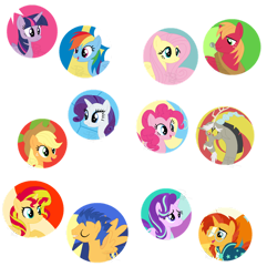 Size: 1024x1062 | Tagged: safe, artist:pegasister64, imported from derpibooru, applejack, big macintosh, discord, flash sentry, fluttershy, pinkie pie, rainbow dash, rarity, starlight glimmer, sunburst, sunset shimmer, twilight sparkle, alicorn, draconequus, earth pony, pegasus, pony, unicorn, discopie, female, flashimmer, fluttermac, lesbian, male, rarijack, shipping, simple background, starburst, straight, transparent background, twidash, twilight sparkle (alicorn)