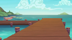 Size: 1280x720 | Tagged: safe, imported from derpibooru, screencap, ppov, background, boat, no pony, pier, scenic ponyville