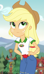 Size: 636x1079 | Tagged: safe, imported from derpibooru, screencap, applejack, equestria girls, legend of everfree, cropped, cute, hips, jackabetes, solo