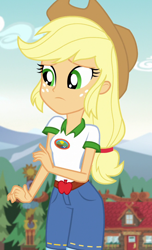 Size: 656x1079 | Tagged: safe, imported from derpibooru, screencap, applejack, equestria girls, legend of everfree, cropped, cute, jackabetes, solo