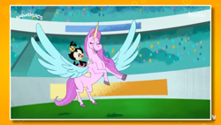 Size: 1366x768 | Tagged: safe, imported from derpibooru, alicorn, pony, animaniacs, cameo, dot warner, hulu, logo, pony reference, reboot, station, the animaniacs, unnamed character, unnamed pony, vailskibum94 logo, youtube link