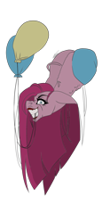 Size: 1834x4000 | Tagged: safe, artist:inspiredpixels, edit, editor:soulless pinkamena, imported from derpibooru, vector edit, pinkie pie, colourful, female, floppy ears, grin, looking at you, mouth hold, pinkamena diane pie, shrunken pupils, smiling, solo, solo female, vector