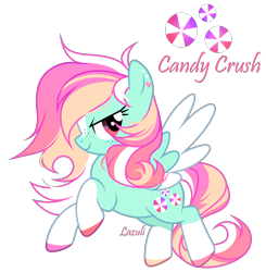 Size: 1640x1672 | Tagged: safe, artist:lazuli, imported from derpibooru, oc, oc only, oc:candy crush, pegasus, pony, colored hooves, commission, pegasus oc, simple background, smiling, solo, transparent background, two toned wings, wings, ych result