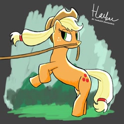Size: 1080x1080 | Tagged: safe, artist:haekal20, imported from derpibooru, applejack, earth pony, pony, rodeo, solo