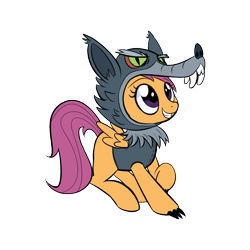 Size: 800x800 | Tagged: safe, artist:casualcolt, imported from derpibooru, scootaloo, pegasus, pony, clothes, costume, female, filly, halloween, halloween costume, holiday, simple background, smiling, solo, spread wings, transparent background, wings