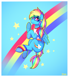 Size: 1329x1464 | Tagged: safe, artist:aaa-its-spook, imported from derpibooru, rainbow dash, pegasus, pony, alternate hairstyle, backwards cutie mark, clothes, female, headcanon, mare, pansexual pride flag, pride, pride flag, sexuality headcanon, solo