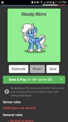 Size: 720x1280 | Tagged: safe, imported from derpibooru, oc, pegasus, pony, pony town, cloudy stars, game