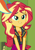 Size: 736x1043 | Tagged: safe, imported from derpibooru, screencap, rainbow dash, sunset shimmer, equestria girls, equestria girls series, holidays unwrapped, spoiler:eqg series (season 2), canterlot high, cropped, cute, female, geode of empathy, hallway, lip bite, lockers, magical geodes, o come all ye squashful, offscreen character, shimmerbetes, smiling