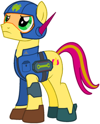 Size: 818x1010 | Tagged: safe, imported from derpibooru, oc, oc only, oc:golden flare, pony, fanfic:snap ships: battle for equus, helmet, looking up, male, simple background, solo, stallion, toolbox, white background