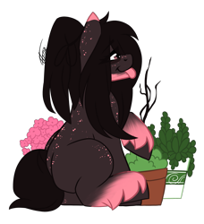 Size: 2299x2525 | Tagged: safe, artist:inspiredpixels, imported from derpibooru, oc, oc only, pony, female, mare, plant, simple background, solo, transparent background
