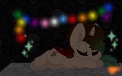 Size: 1280x800 | Tagged: safe, artist:moonlitrosekat, imported from derpibooru, oc, oc only, alicorn, bat pony, bat pony alicorn, pony, bat wings, female, filly, horn, sleeping, solo, wings