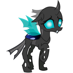 Size: 1078x1077 | Tagged: safe, alternate version, artist:asterix214, imported from derpibooru, ocellus, changeling, female, pre changedling ocellus, raised hoof, simple background, solo, transparent background