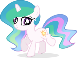 Size: 1280x956 | Tagged: safe, artist:helenosprime, imported from derpibooru, princess celestia, pony, unicorn, cewestia, cute, cutelestia, female, filly, filly celestia, race swap, simple background, solo, transparent background, unicorn celestia, younger