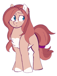 Size: 1024x1365 | Tagged: safe, artist:maikatystar, imported from derpibooru, oc, oc only, oc:peachy pie, earth pony, pony, blank flank, female, mare, offspring, pale belly, parent:big macintosh, parent:marble pie, parents:marblemac, simple background, solo, transparent background