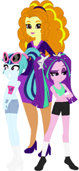 Size: 339x729 | Tagged: safe, artist:sturk-fontaine, imported from derpibooru, adagio dazzle, aria blaze, sonata dusk, equestria girls, alternate universe, base used, bases used, breasts, business suit, busty adagio dazzle, child bearing hips, clothes, curvy, family, female, mamadagio, milf, mother and child, mother and daughter, simple background, sports tape, sunglasses, the dazzling family, the dazzlings, twin sisters, white background, wide hips