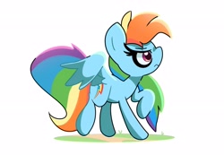 Size: 2813x1945 | Tagged: safe, artist:kindakismet, imported from derpibooru, rainbow dash, pegasus, pony, female, mare, profile, simple background, solo, spread wings, white background, wings