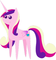 Size: 522x557 | Tagged: safe, artist:zacatron94, edit, editor:slayerbvc, imported from derpibooru, princess cadance, alicorn, pony, accessory-less edit, barehoof, cropped, female, mare, missing accessory, pointy ponies, simple background, solo, transparent background