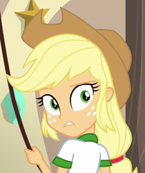 Size: 904x1074 | Tagged: safe, imported from derpibooru, screencap, applejack, equestria girls, legend of everfree, camp everfree outfits, cropped, cute, female, jackabetes, looking at you, solo