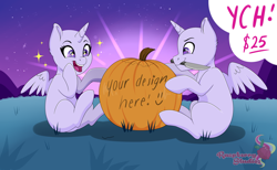 Size: 4909x3026 | Tagged: safe, artist:raspberrystudios, imported from derpibooru, oc, alicorn, pegasus, unicorn, commission, female, halloween, holiday, male, mare, night, pumpkin, pumpkin carving, stallion, your character here