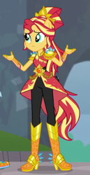 Size: 282x547 | Tagged: safe, imported from derpibooru, screencap, sunset shimmer, equestria girls, equestria girls series, super squad goals, cropped, crystal guardian, solo focus