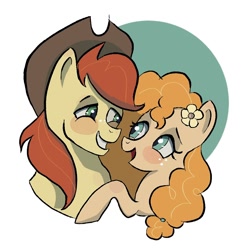 Size: 1200x1200 | Tagged: safe, artist:camaleao, imported from derpibooru, bright mac, pear butter, earth pony, pony, brightabetes, brightbutter, couple, cute, female, male, pearabetes, shipping, simple background, straight, white background