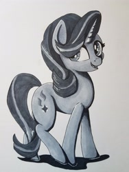 Size: 3024x4032 | Tagged: safe, artist:sigilponies, imported from derpibooru, starlight glimmer, pony, unicorn, grayscale, high res, monochrome, solo, traditional art