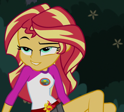 Size: 984x895 | Tagged: safe, imported from derpibooru, screencap, sunset shimmer, equestria girls, legend of everfree, camp everfree outfits, cropped, female, solo