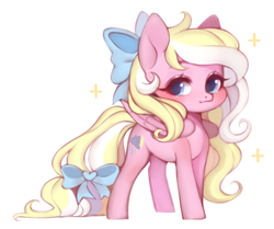 Size: 638x534 | Tagged: safe, artist:purrshen, imported from derpibooru, oc, oc only, oc:bay breeze, pegasus, pony, blushing, bow, chibi, cute, female, hair bow, mare, ocbetes, simple background, sparkles, tail bow, white background