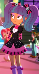 Size: 313x599 | Tagged: safe, imported from derpibooru, screencap, captain planet, pixel pizazz, rose heart, scott green, a photo booth story, eqg summertime shorts, equestria girls, cropped, female, male, pigtails, twintails