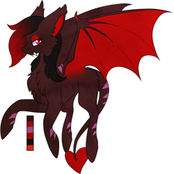 Size: 712x711 | Tagged: safe, artist:velnyx, imported from derpibooru, oc, oc only, oc:scarlet daydream, bat pony, pony, augmented tail, female, mare, simple background, solo, transparent background