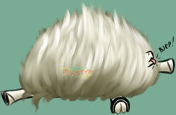 Size: 469x307 | Tagged: safe, artist:irli_and_stripes, artist:irlianafearless, artist:project76, imported from derpibooru, earth pony, pony, :p, cute, fast, fluffy, frog (hoof), fur, simple background, solo, tongue out, underhoof