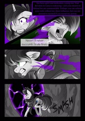 Size: 1600x2291 | Tagged: safe, artist:tillie-tmb, imported from derpibooru, oc, oc:tempest, pony, unicorn, comic:the amulet of shades, angry, comic, crying, dark magic, magic, scared, tears of anger, tears of rage