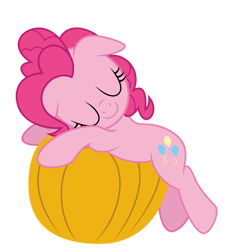 Size: 1024x1024 | Tagged: safe, artist:dashyoshi, imported from derpibooru, pinkie pie, earth pony, pony, eyes closed, female, halloween, holiday, mare, pumpkin, simple background, solo, transparent background, vector