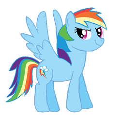 Size: 501x476 | Tagged: safe, artist:maverickmam, imported from derpibooru, rainbow dash, pegasus, pony, simple background, smiling, solo, white background